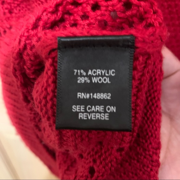 Torrid Red Cable Knit Tunic Sweater V-Neck Size 0 - Picture 5 of 6